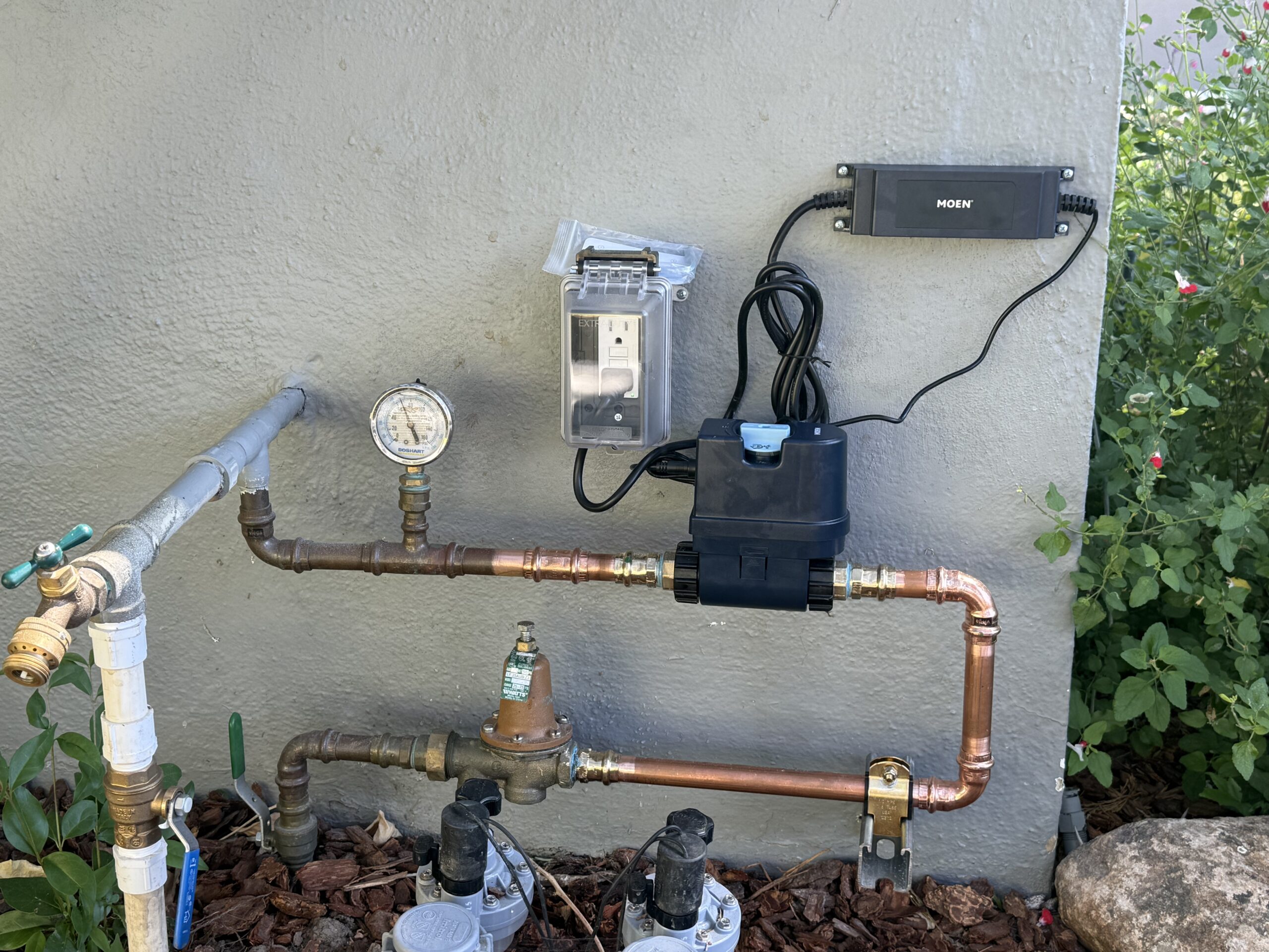 Moen Flo Smart Water Monitor and Shutoff installed on residential water service in San Mateo