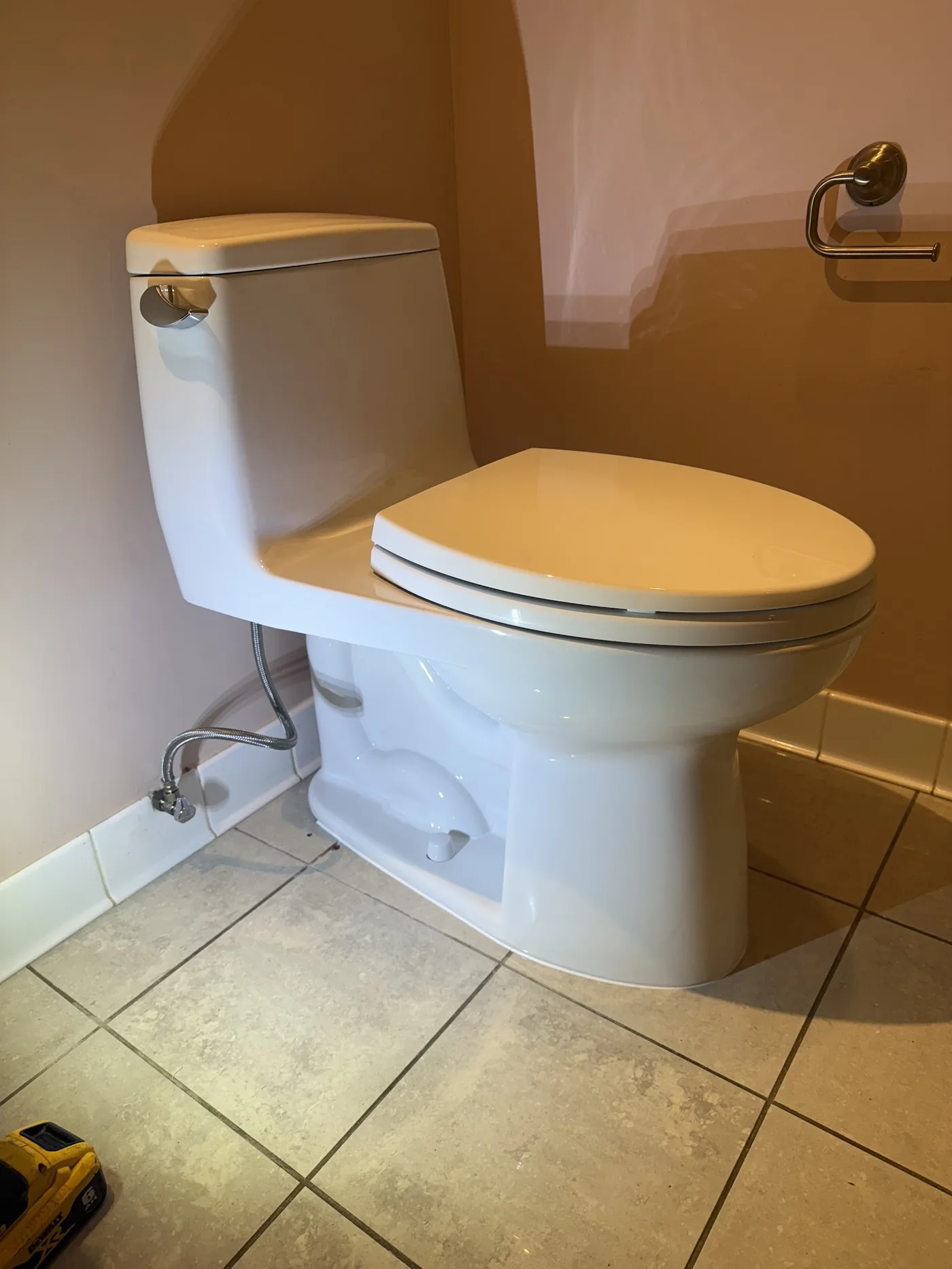 TOTO Ultramax toilet installation in residential bathroom